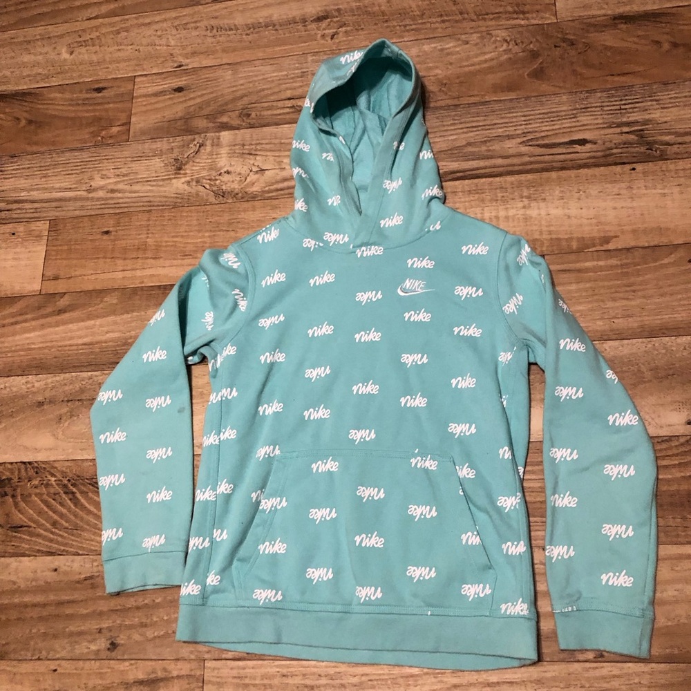 Nike Aqua Hoodie with Logo Pattern